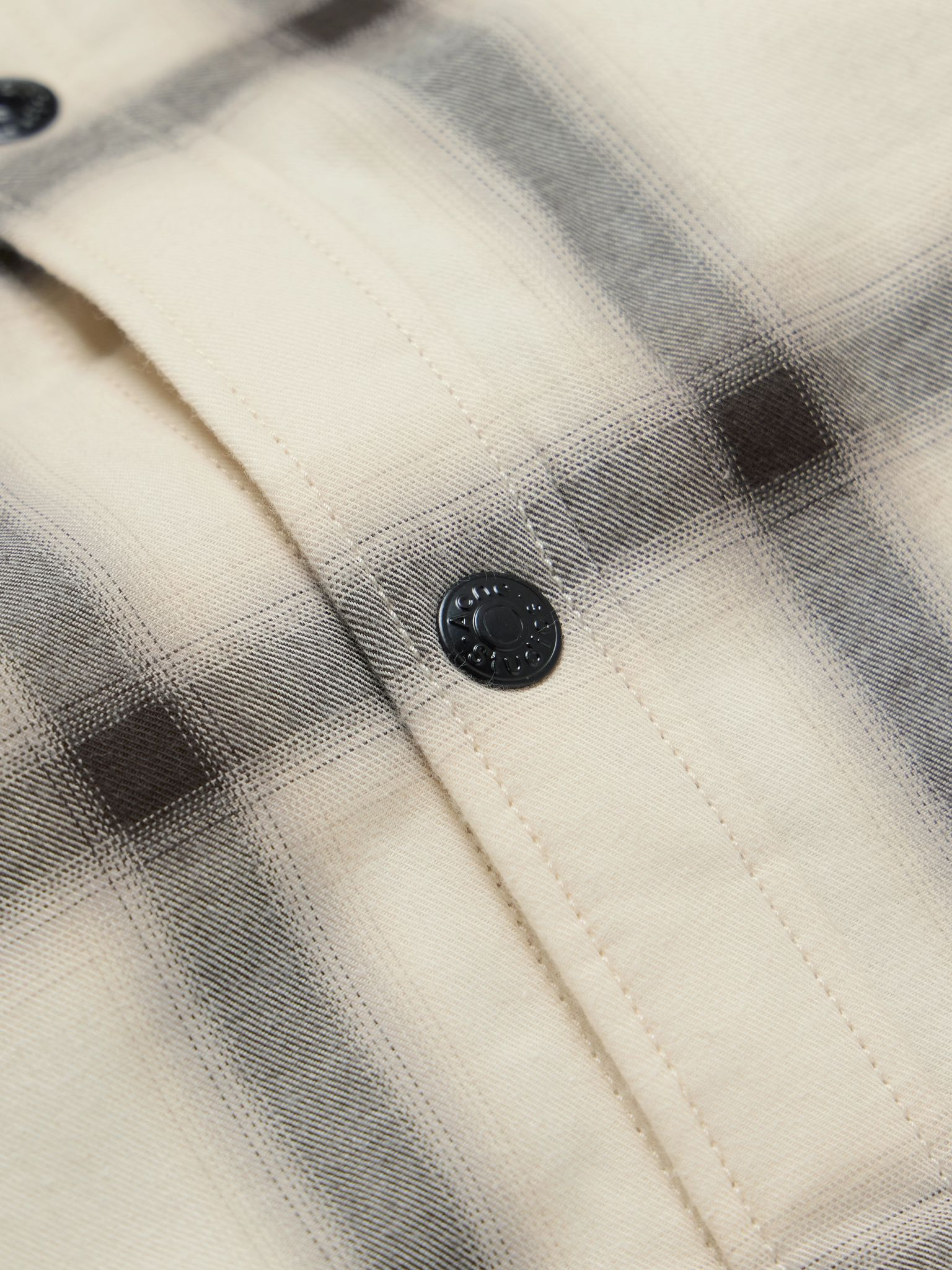 Osara Oversized Padded Checked Cotton-Flannel Overshirt Beige - 4