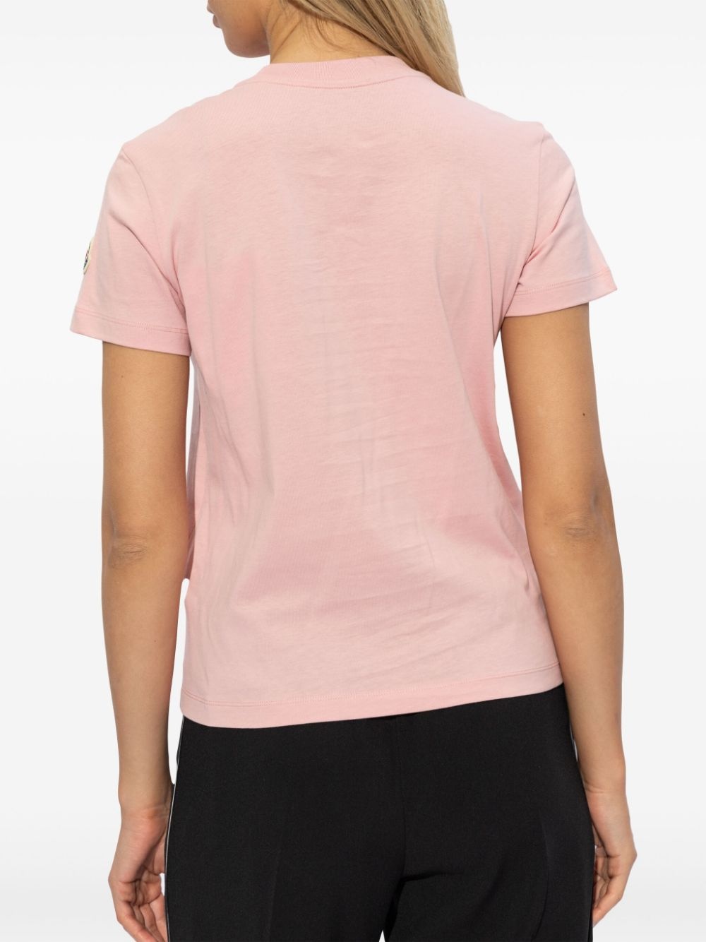 logo-patch cotton T-shirt - 4