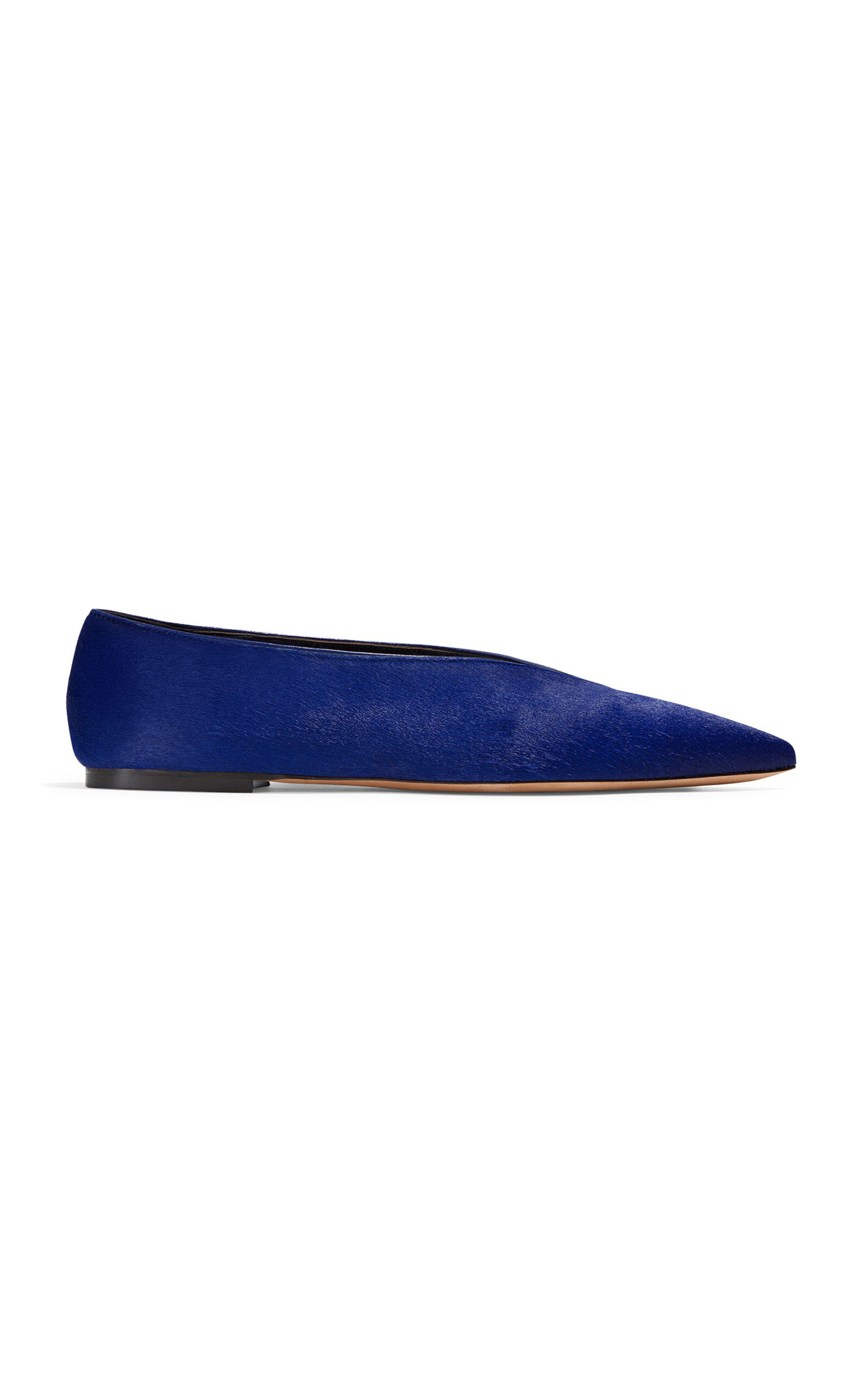 Calf Hair Pointy V-Flats blue - 1