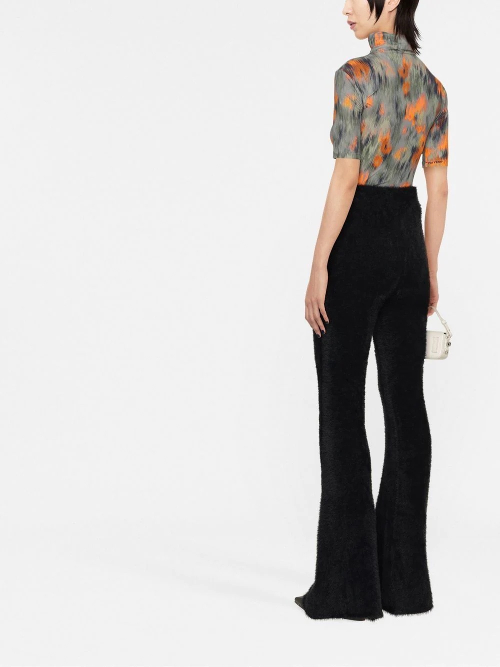 flared-leg high-waisted trousers - 4