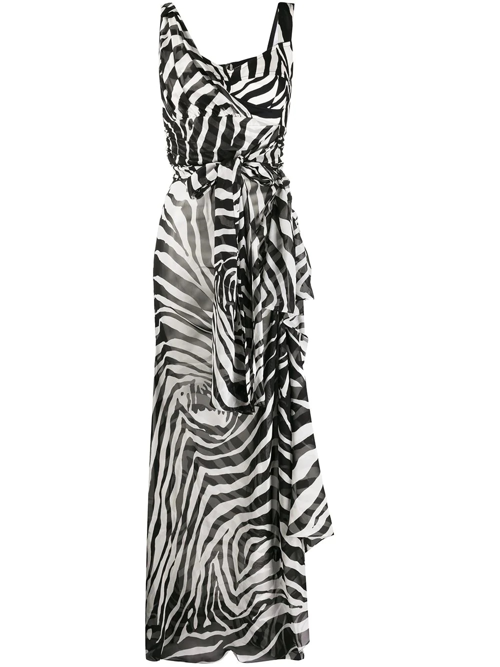 zebra-print asymmetric dress - 1