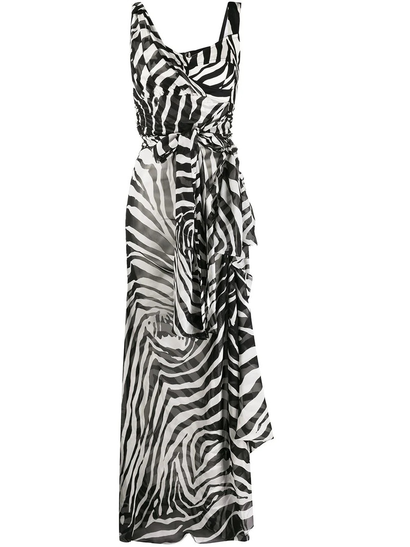 zebra-print asymmetric dress 1