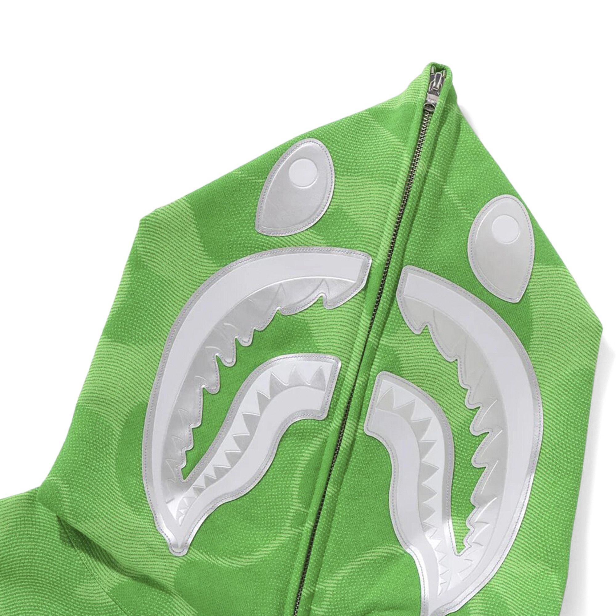 BAPE Ink Camo Shark Zip Hoodie 'Green' - 3