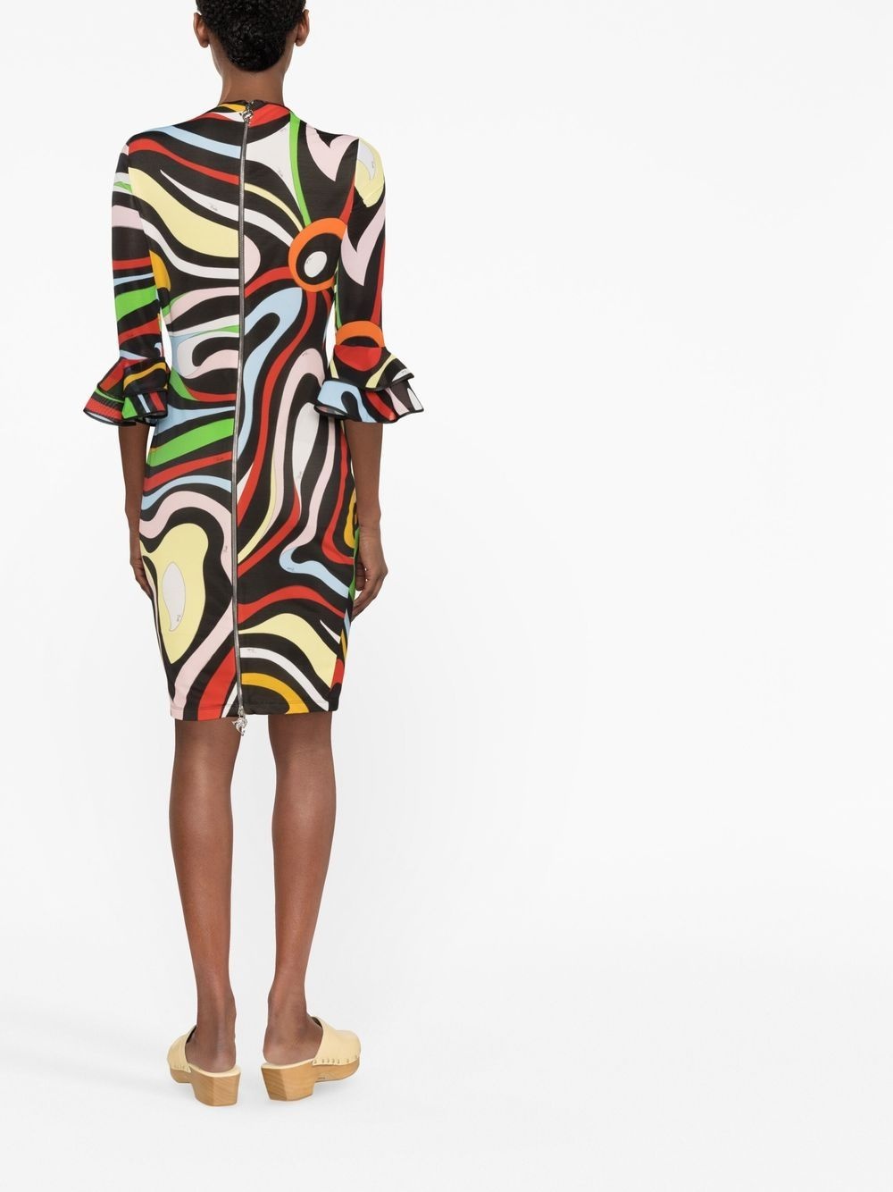 Marmo-print fitted dress - 4