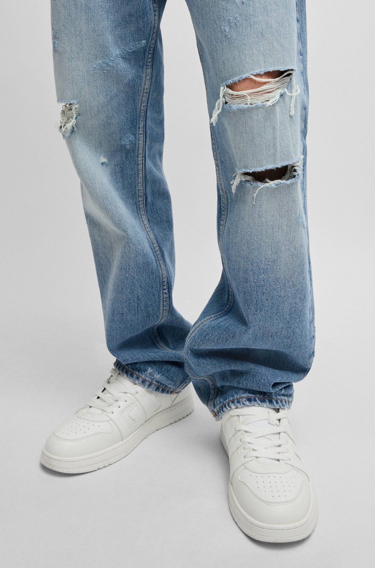 BAGGY-FIT JEANS IN STONEWASHED BLUE DENIM - 5
