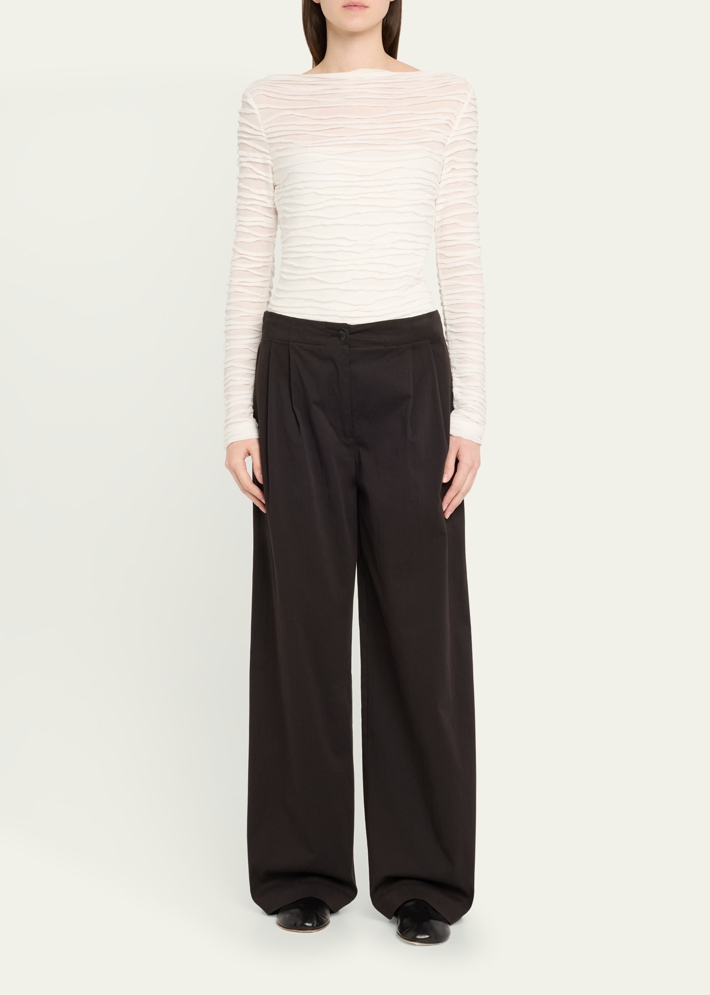 Paloma Long-Sleeve Textured Top - 2