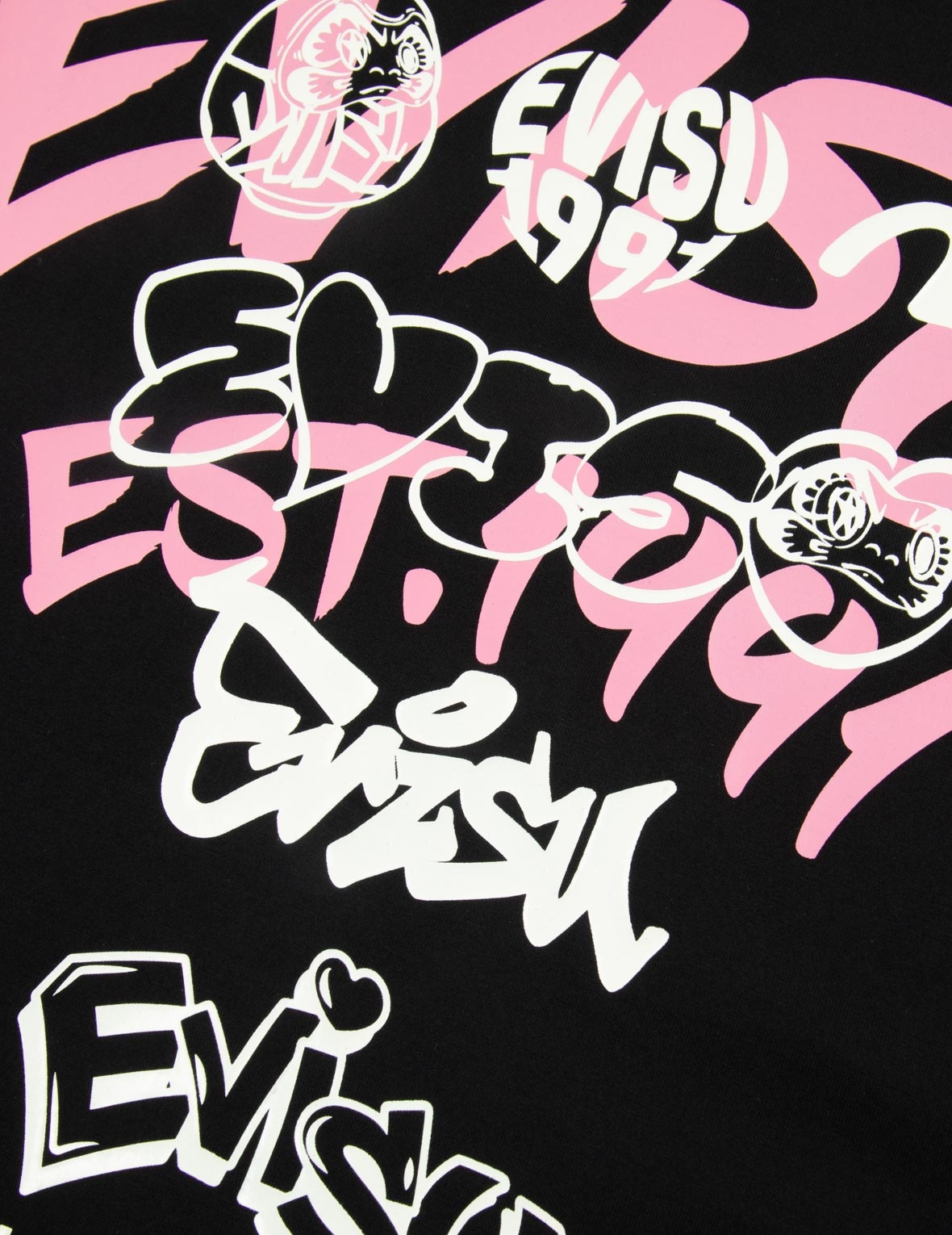 GRAFFITI LOGO AND DARUMA PRINT BOYFRIEND T-SHIRT - 7