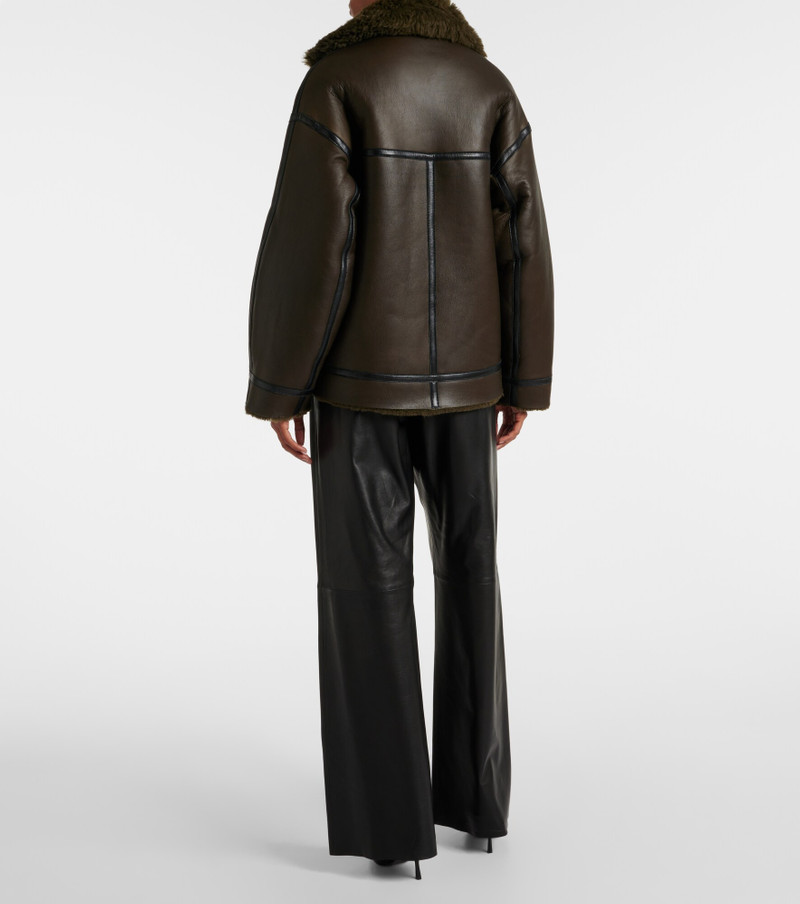 Jacqueline shearling-trimmed leather jacket 3