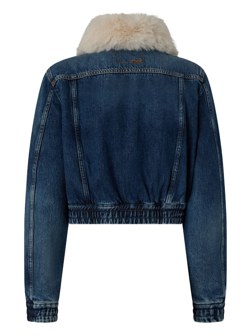 contrasting-collar denim jacket - 2