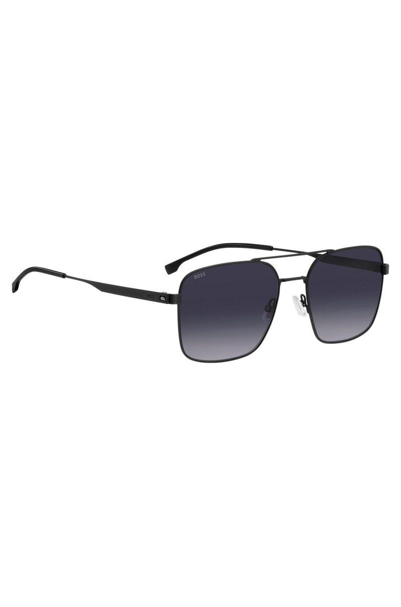 DOUBLE-BRIDGE SUNGLASSES IN BLACK STEEL 4