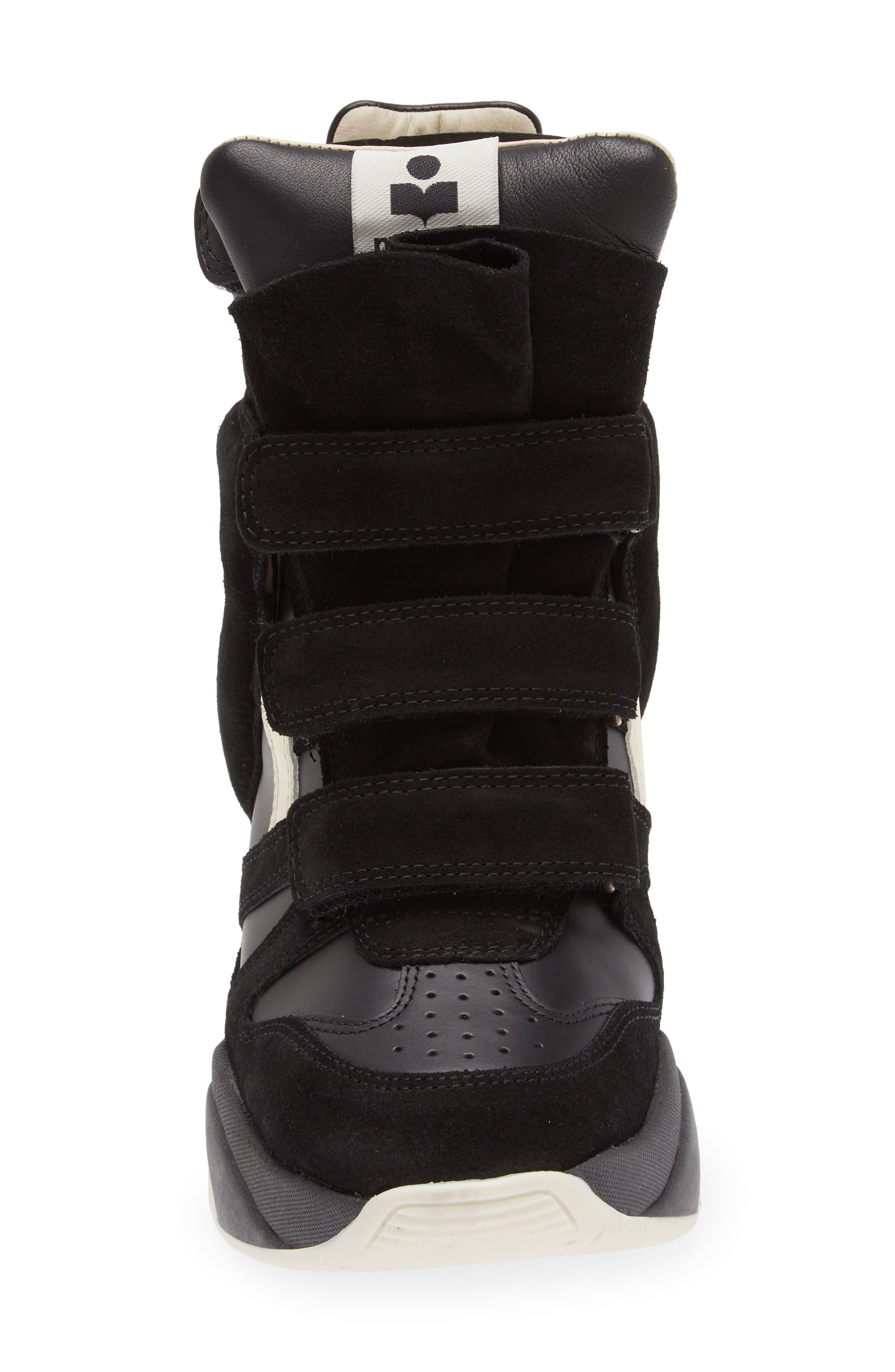 Isabel Marant Balskee Hidden Wedge High Top Sneaker in Black/White at Nordstrom - 4