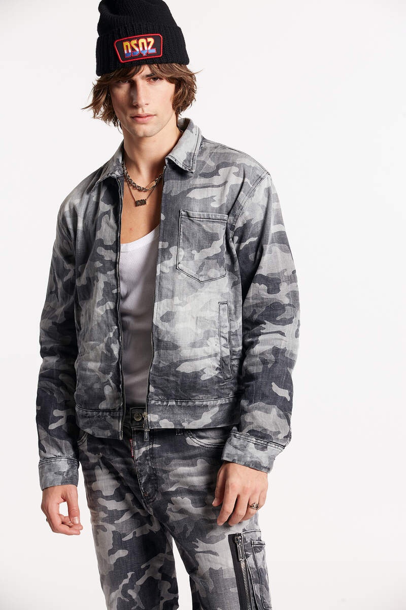 GREY CAMO WASH WORKWEAR JEAN JACKET - 3