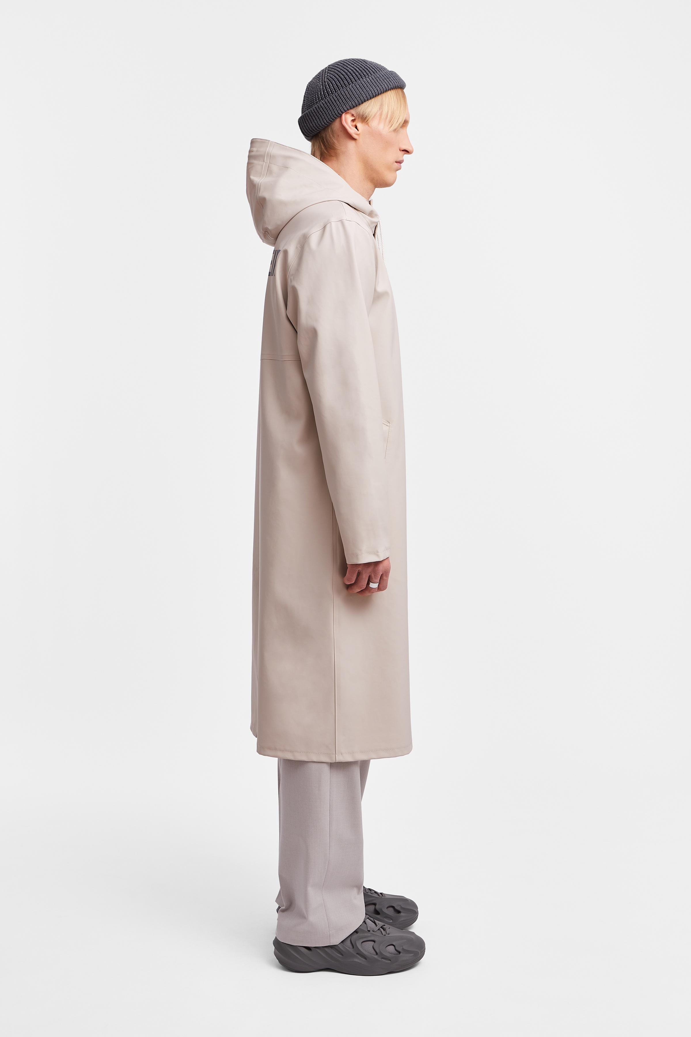 Stockholm Long Print Raincoat Light Sand - 16