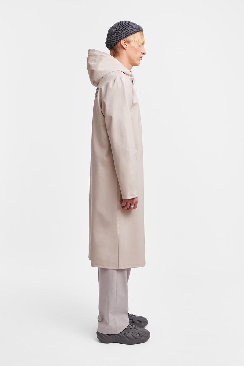 Stockholm Long Print Raincoat Light Sand 3