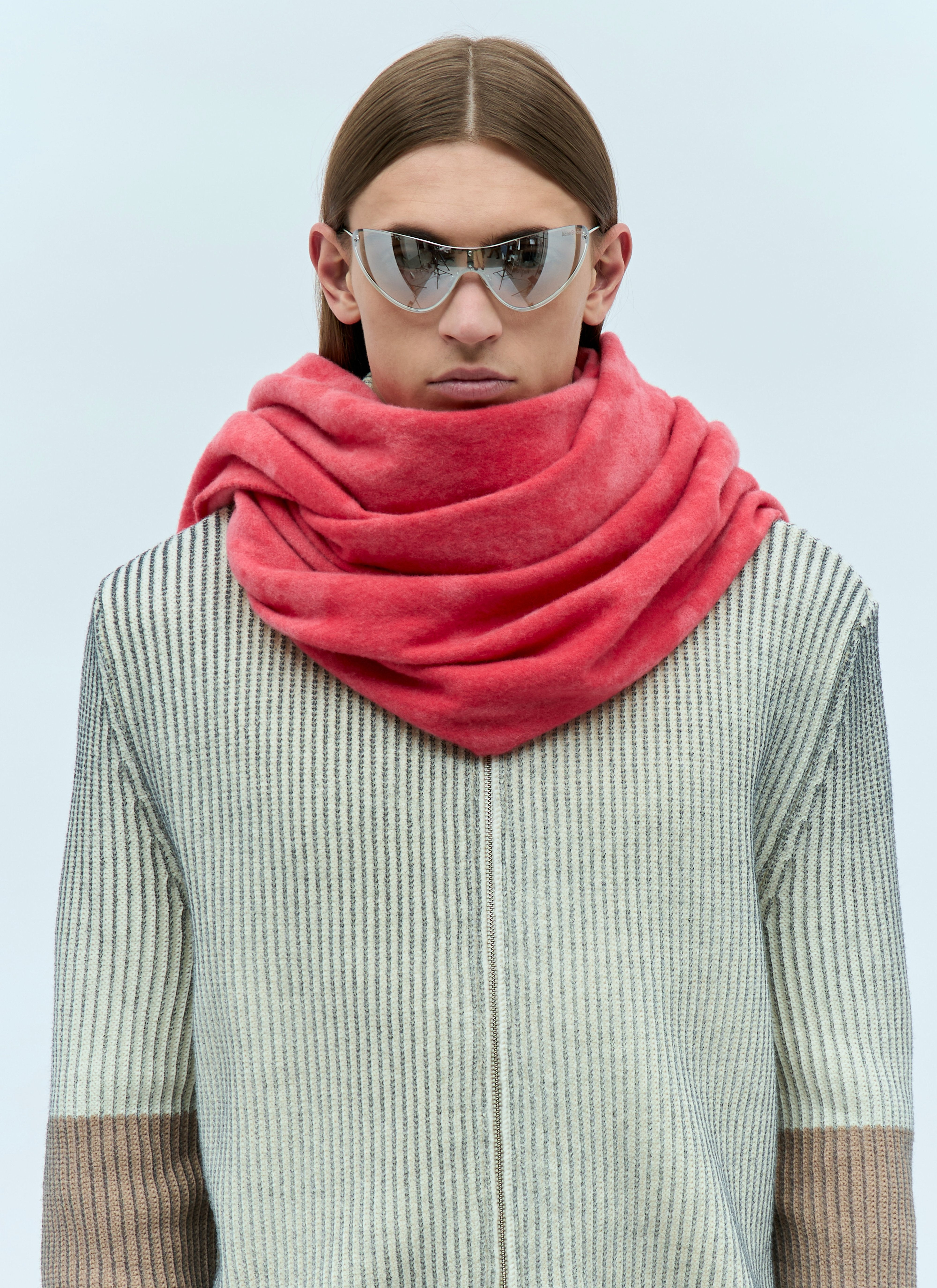 Acne Studios Men Narrow Tie-Dye Wool Scarf - 2
