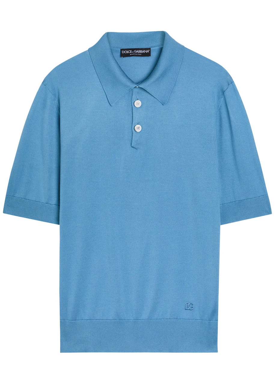 Dolce & Gabbana Logo-embroidered Silk Polo Shirt - 1