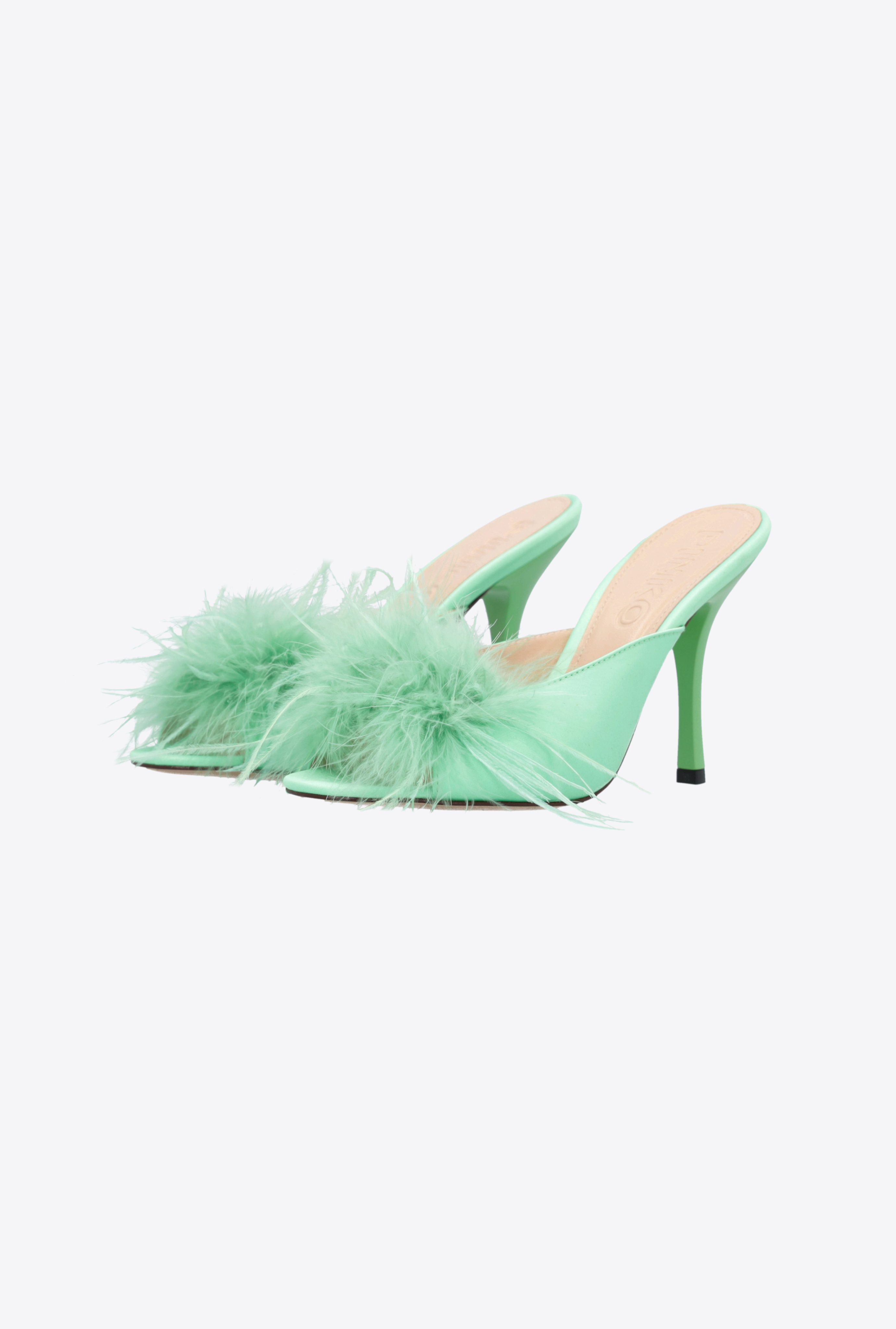 MULE SANDALS WITH FEATHERS - 6