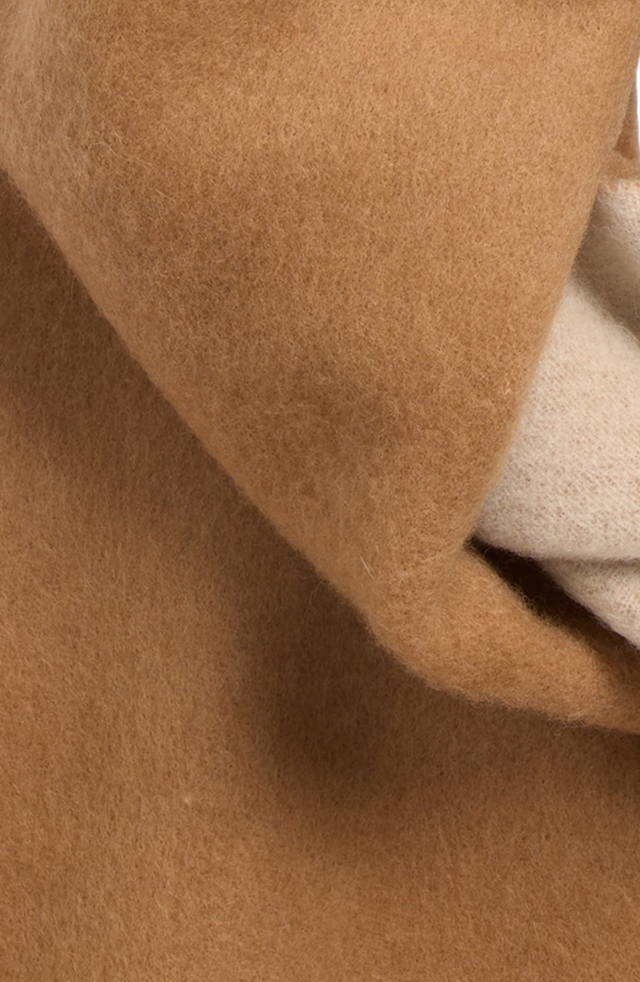 Acne Studios 1996 Logo Jacquard Double Face Wool Fringe Scarf in Camel/Ecru at Nordstrom - 4