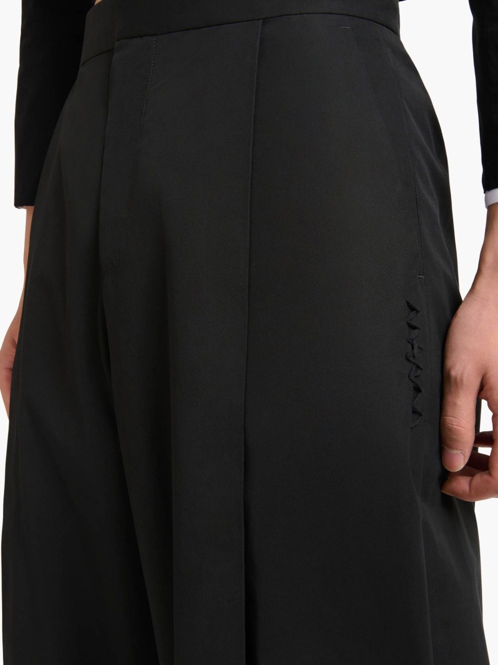cotton wide-leg trousers - 5