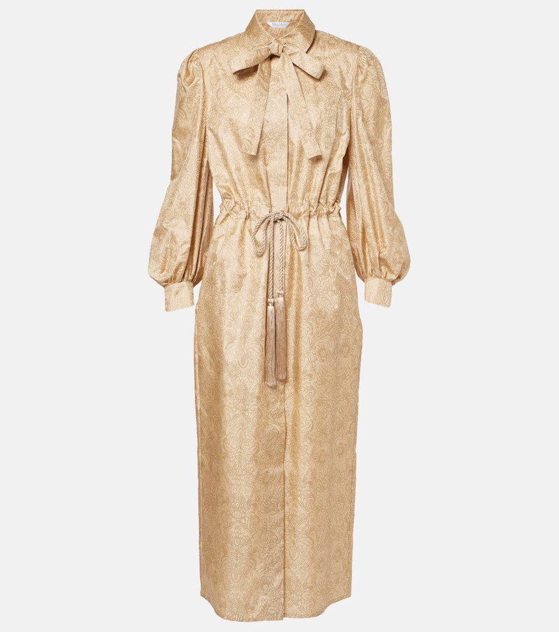 Ape belted silk twill maxi dress - 1