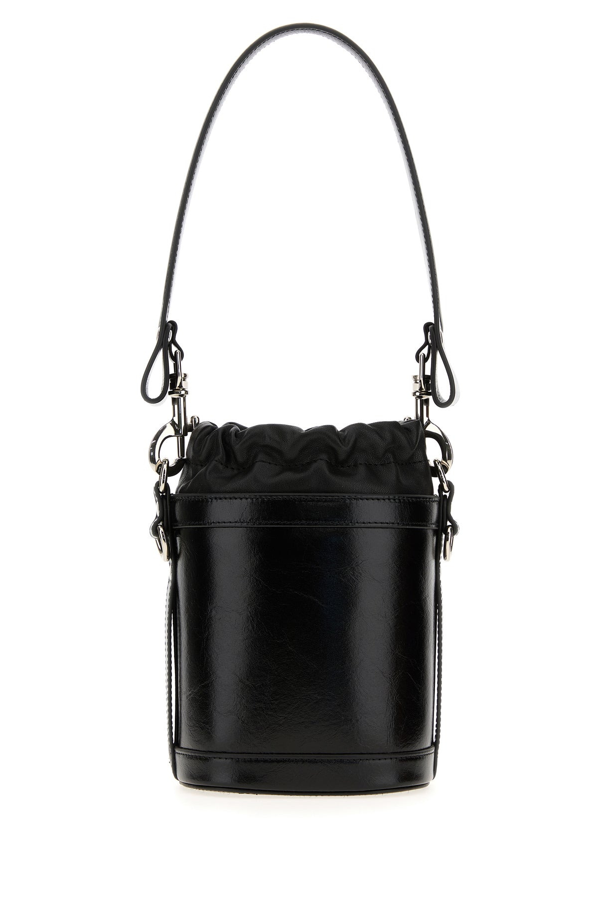 Black nappa leather small Kitty bucket bag - 3