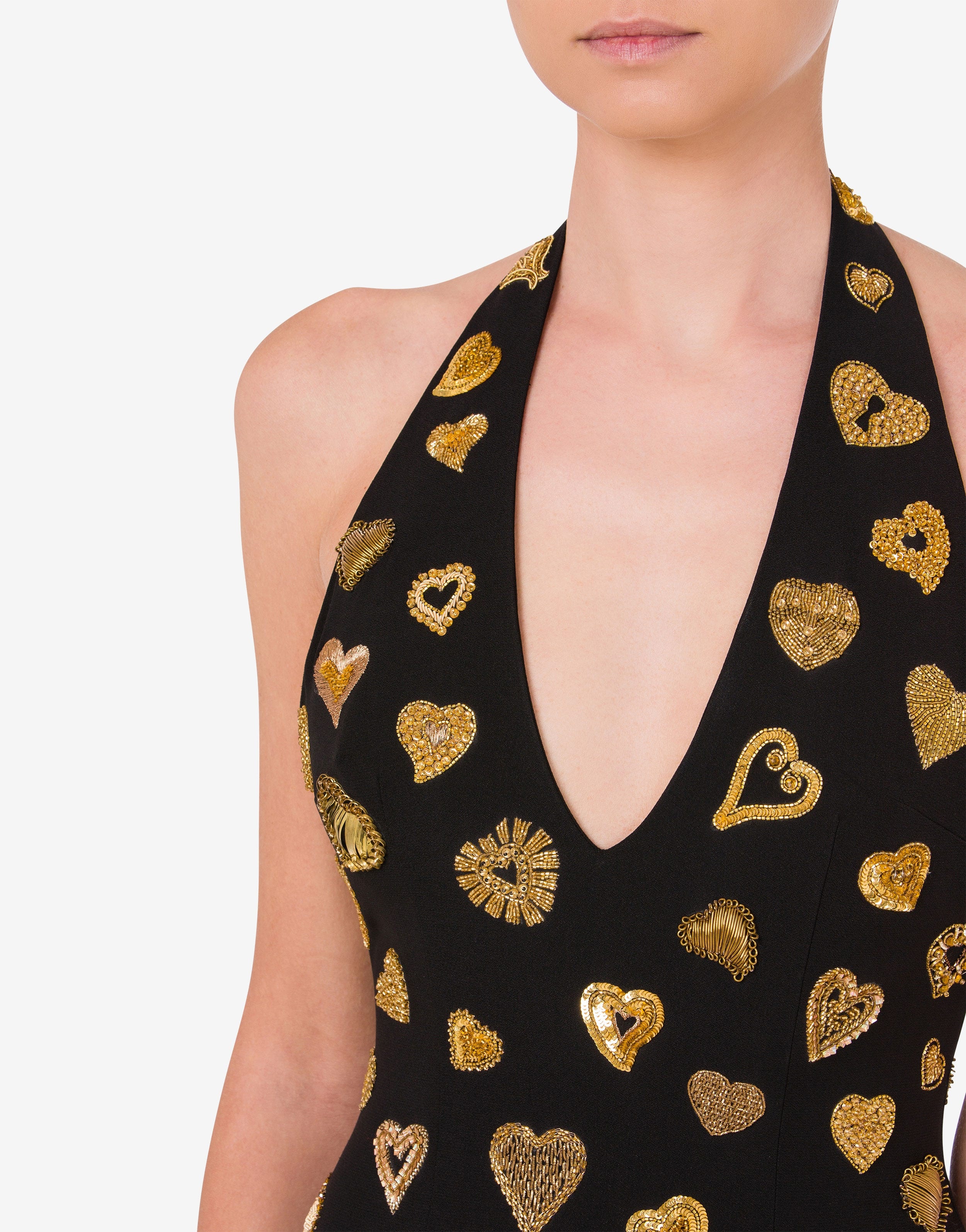 EMBELLISHED HEARTS LONG DRESS - 4