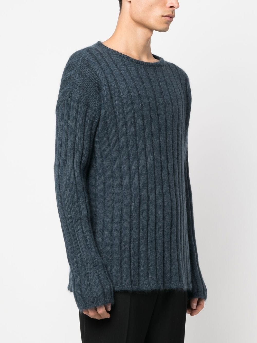 ribbed knit mohair-wool blend jumper - 3