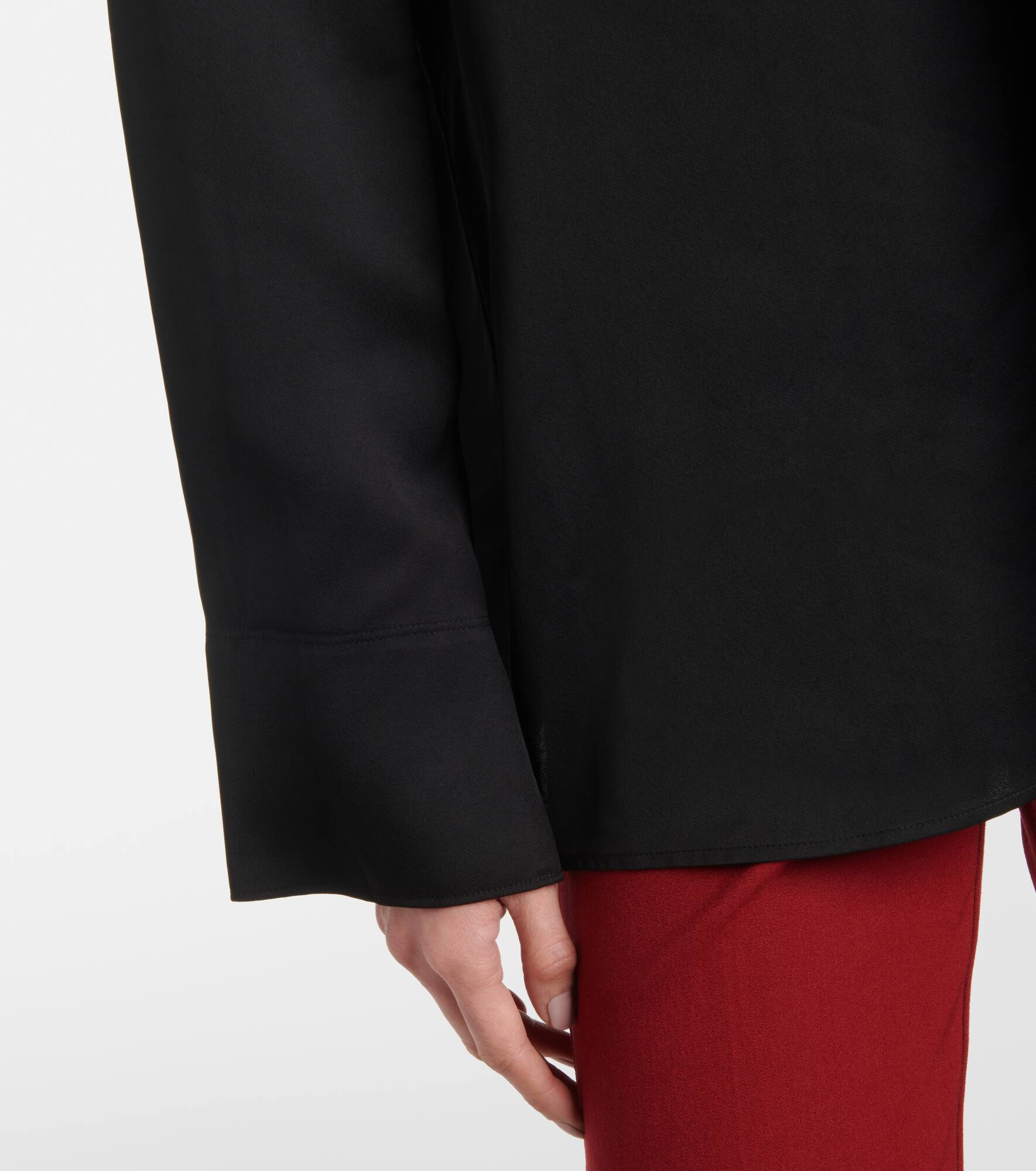 Scarf-detail silk blouse - 5