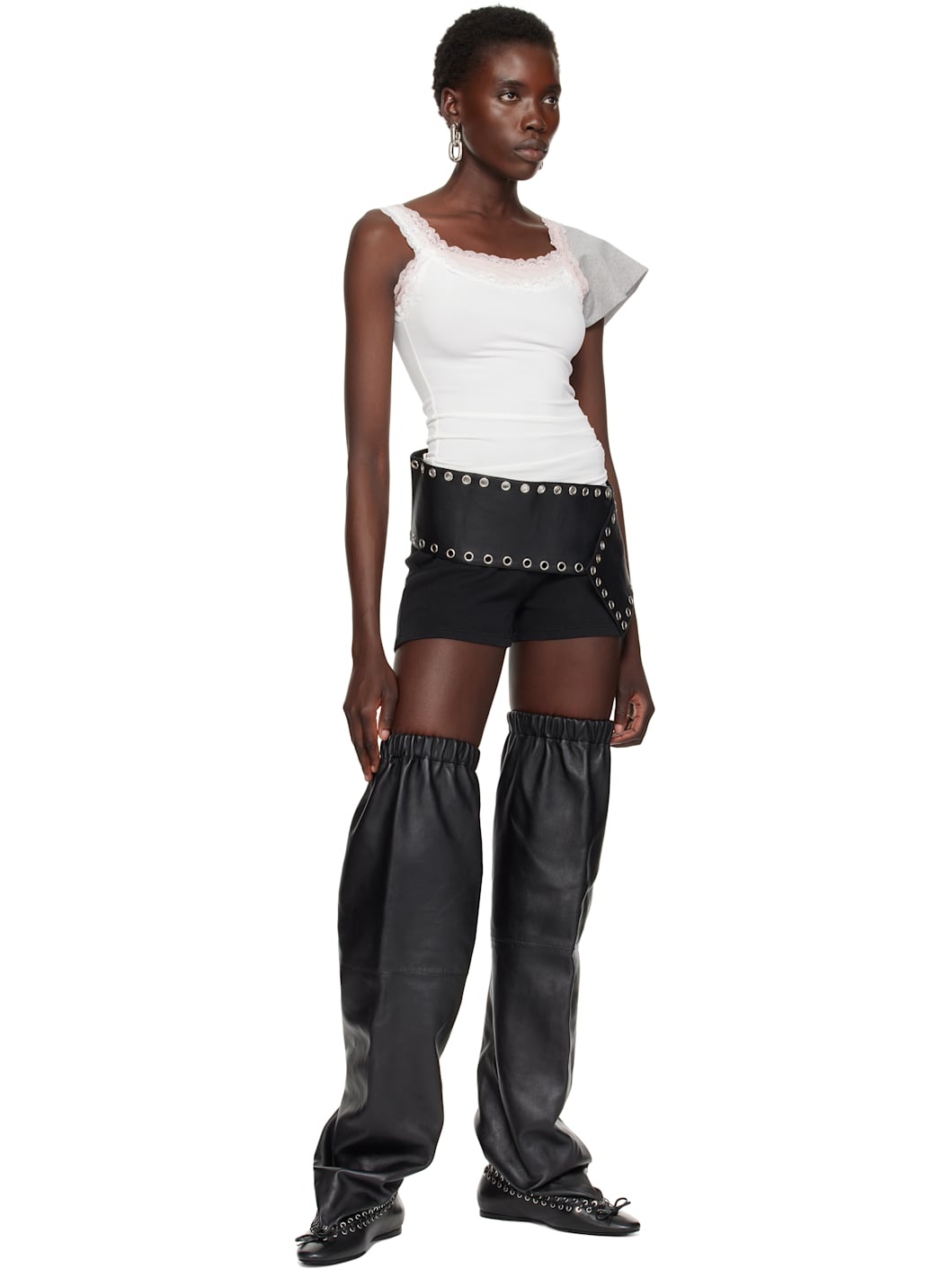 Black Level Flat Thigh High Tall Boots - 5