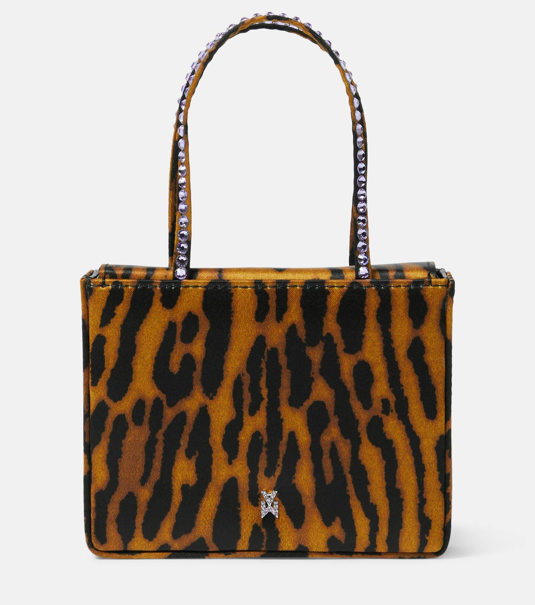 Superamini leopard-print satin tote bag - 1