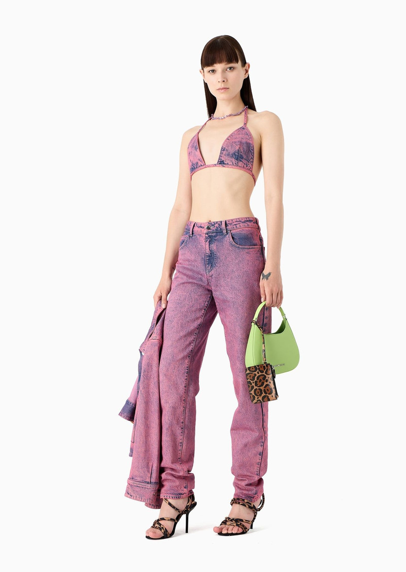 EMPORIO ARMANI Emporio Armani Sustainability Values Capsule Collection over-dyed organic Lyocell-blend denim jeans outlook