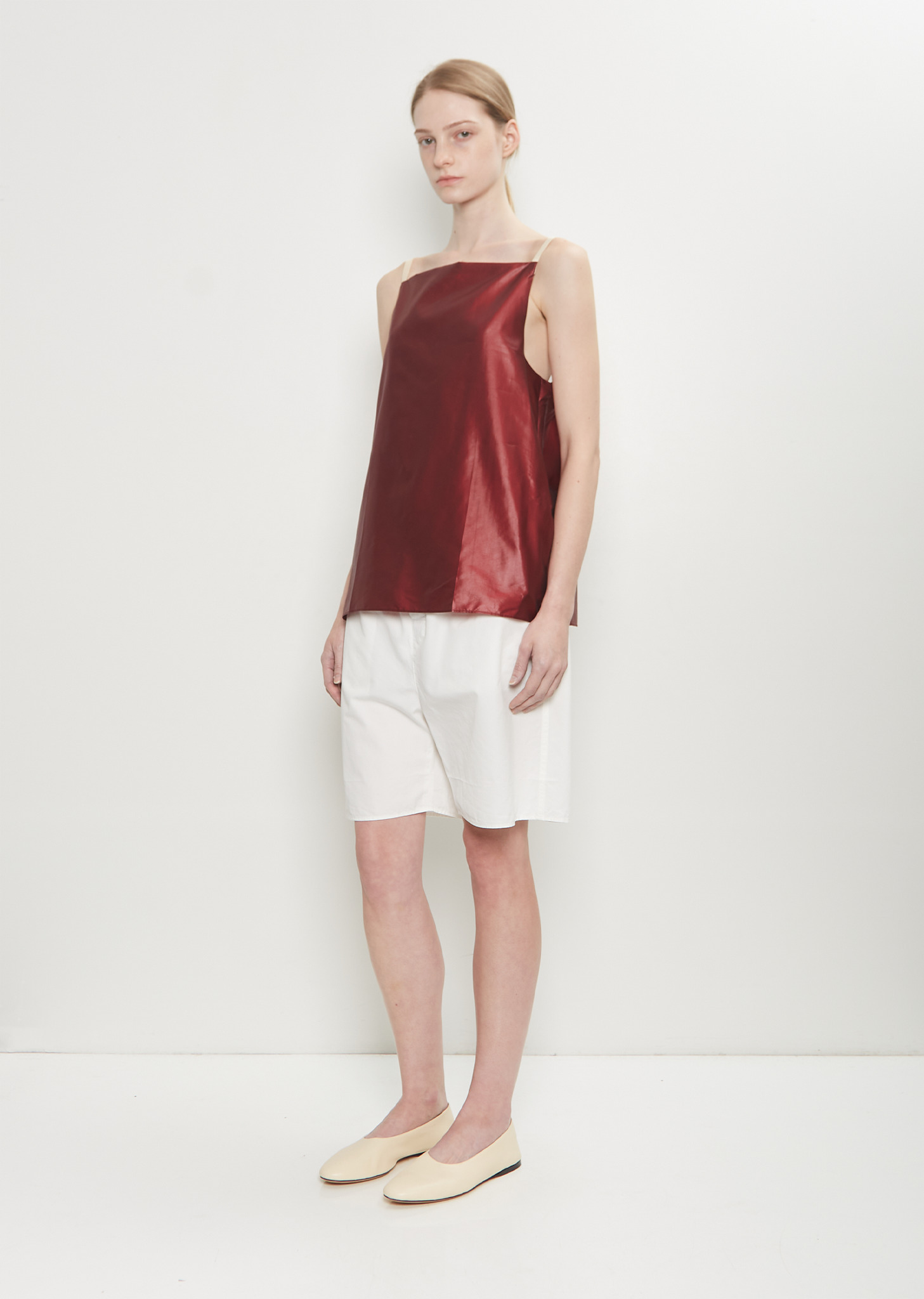 Pressed Silk Vest Top — Ruby - 4