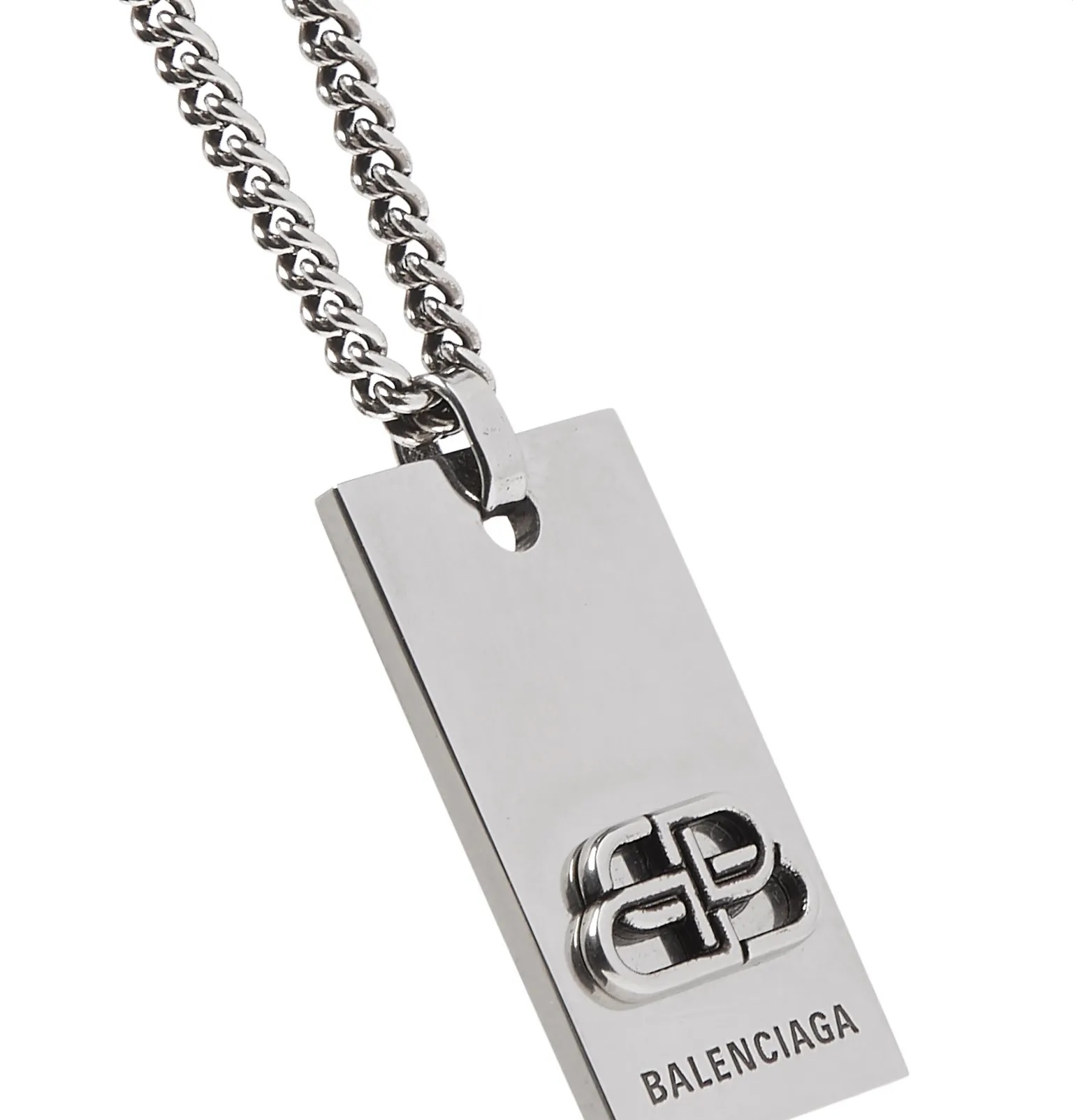 Logo-Engraved Silver-Tone Necklace - 4