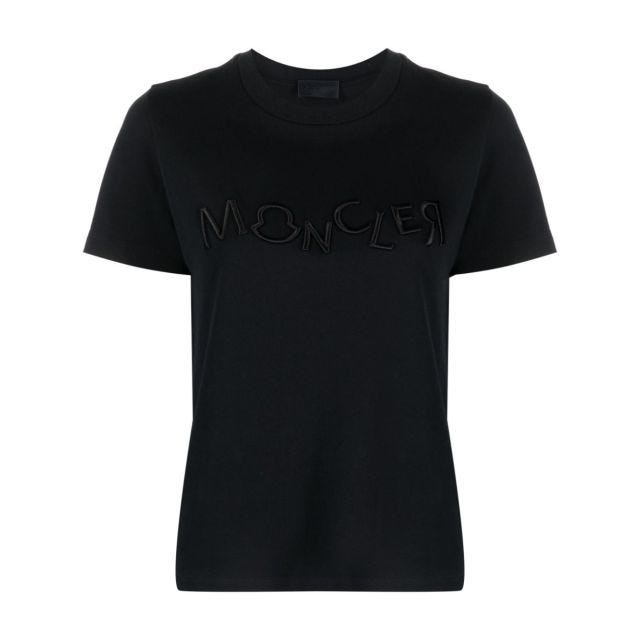 Logo-embroidery cotton T-shirt - 1