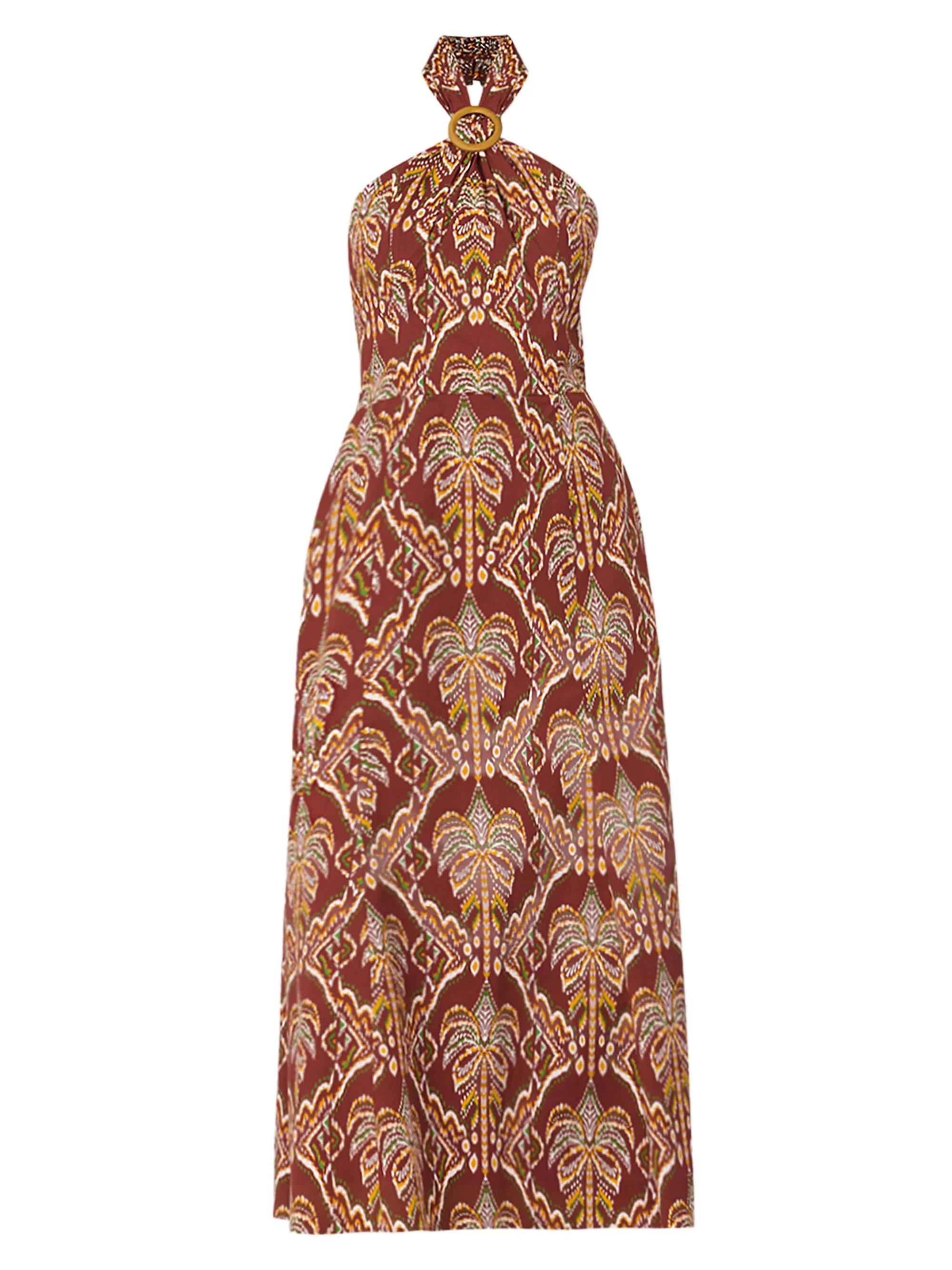 Women's Lainey Stretch-Cotton Midi Dress - Bronze Multi - 1
