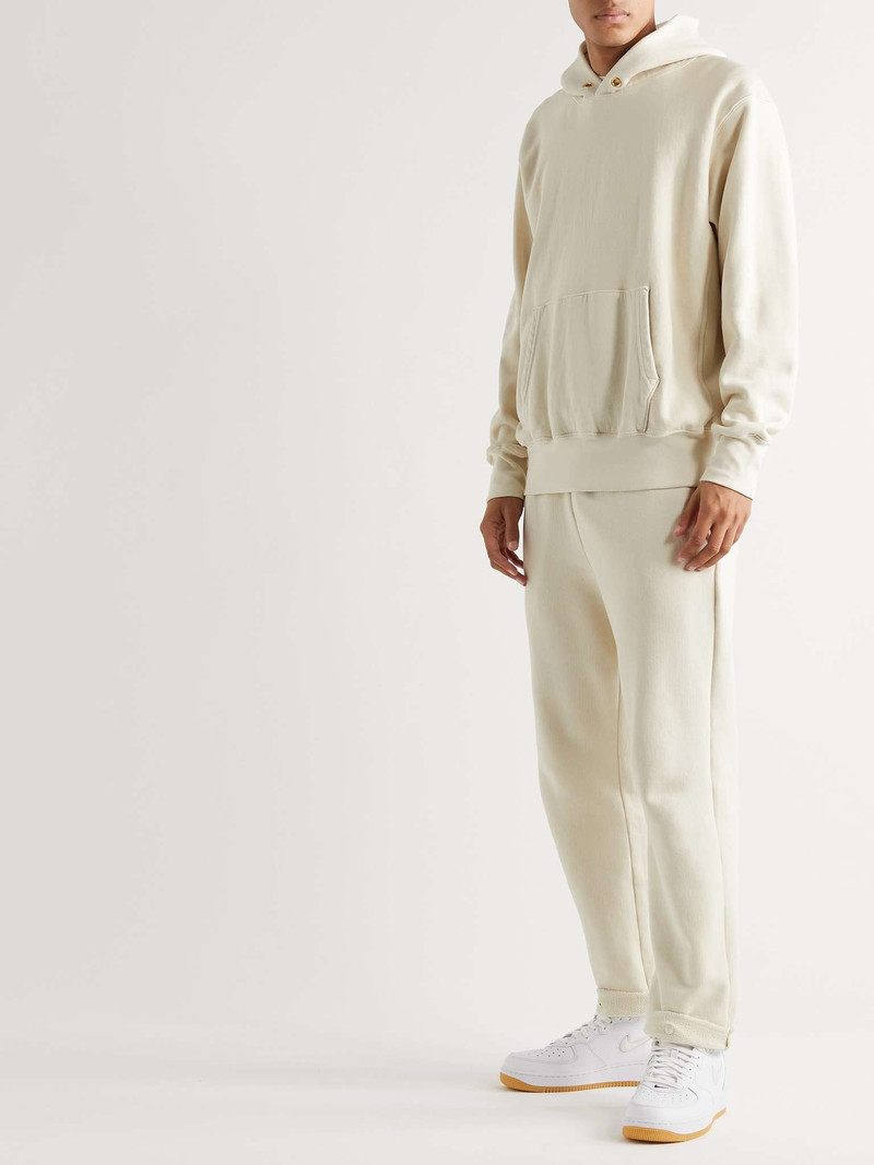 LES TIEN Garment-Dyed Cotton-Jersey Hoodie outlook