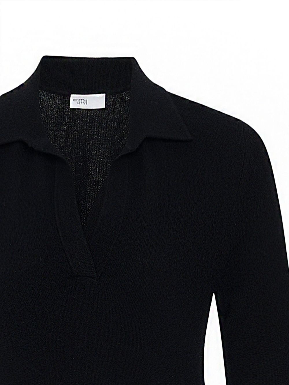 open-neck knitted polo top - 2