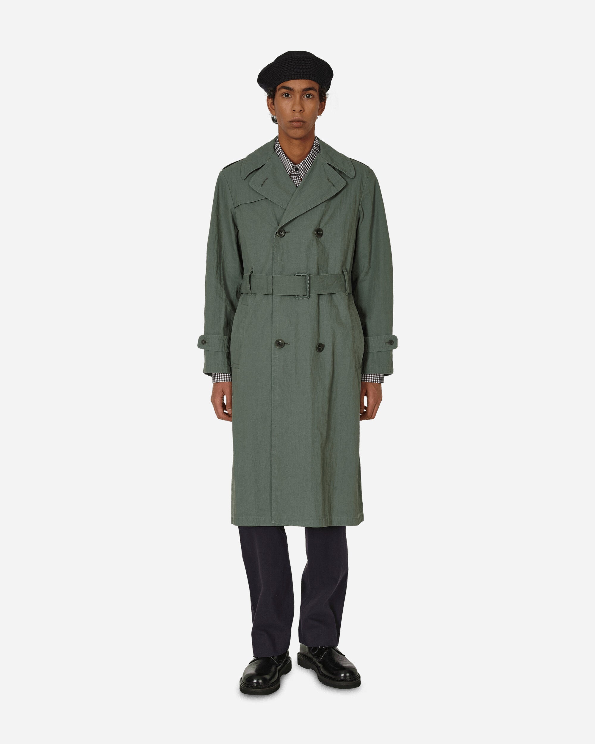 Double-Breasted Trench Coat Sage - 1