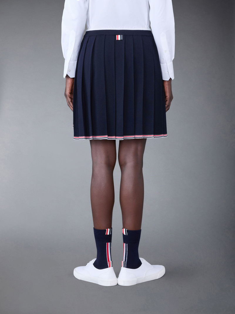 Full Needle Stitch Merino Wool Tipping Pleated Mini Skirt 3