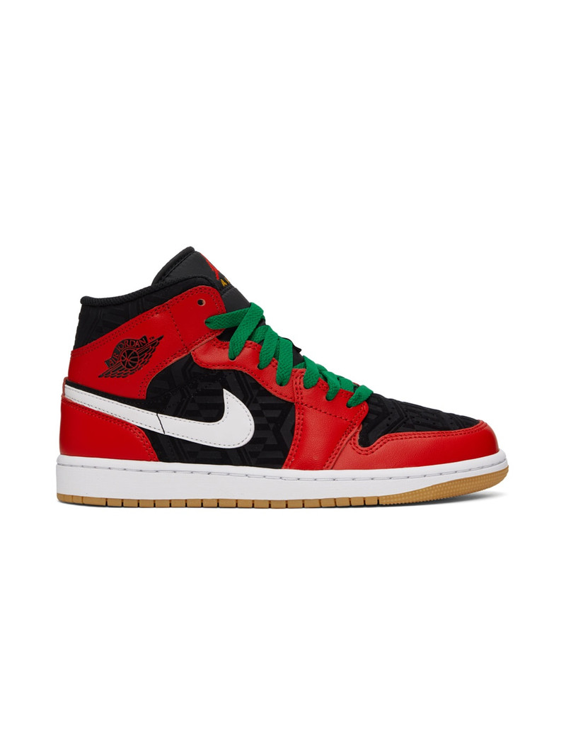 Black & Red Air Jordan 1 Mid SE Sneakers - 1