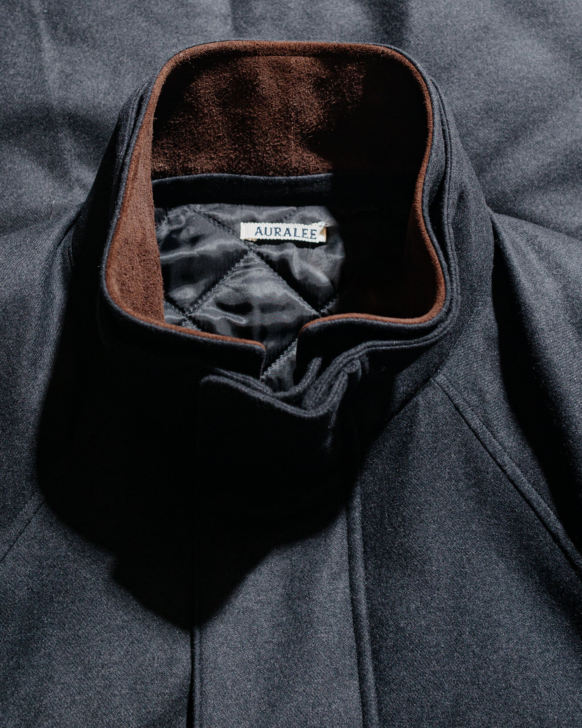 Wool Fulling Flannel Padded Over Blouson Top Charcoal - 4