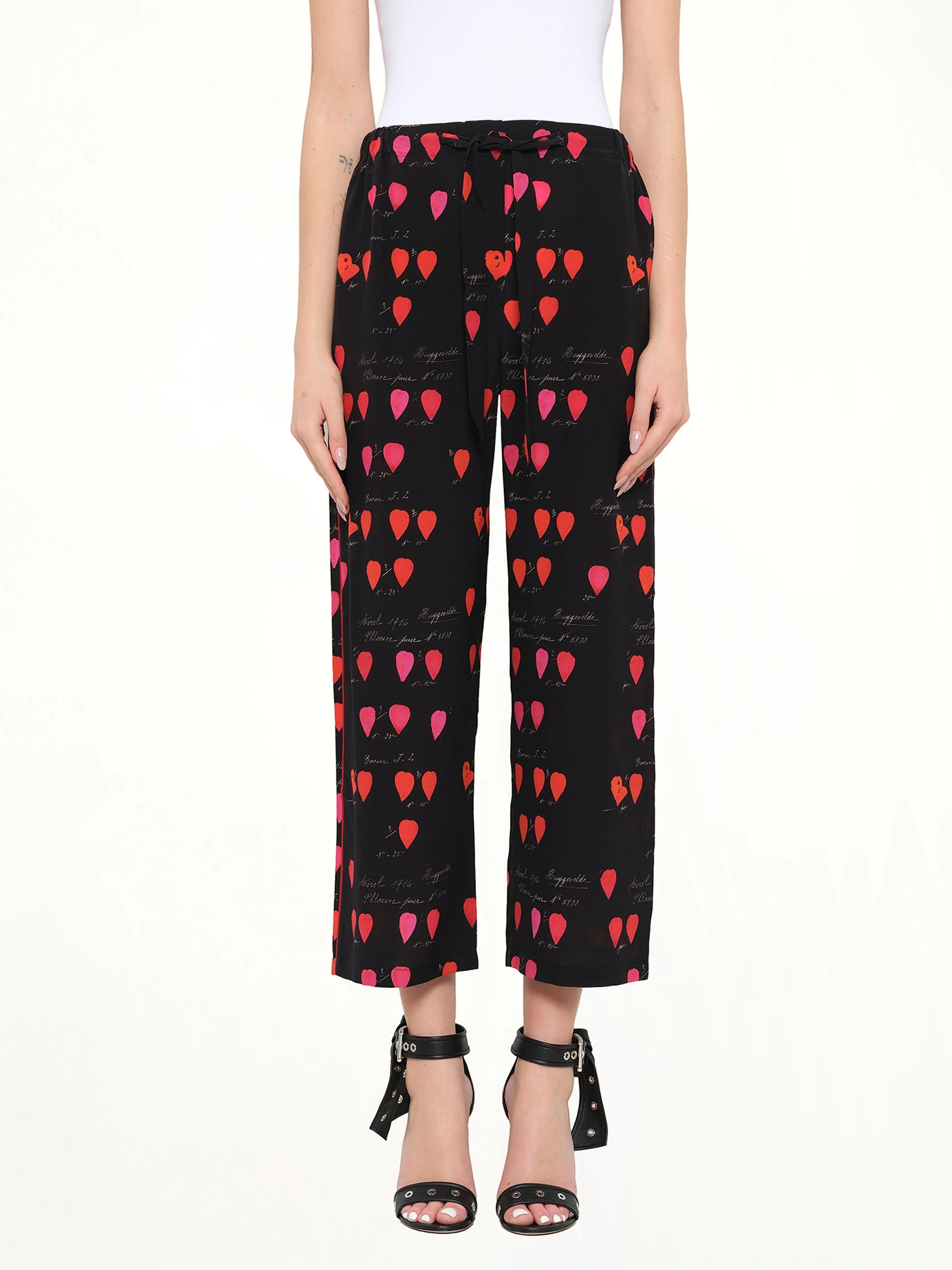 Alexander McQueen Petal Print Pants in Black/Red - 1