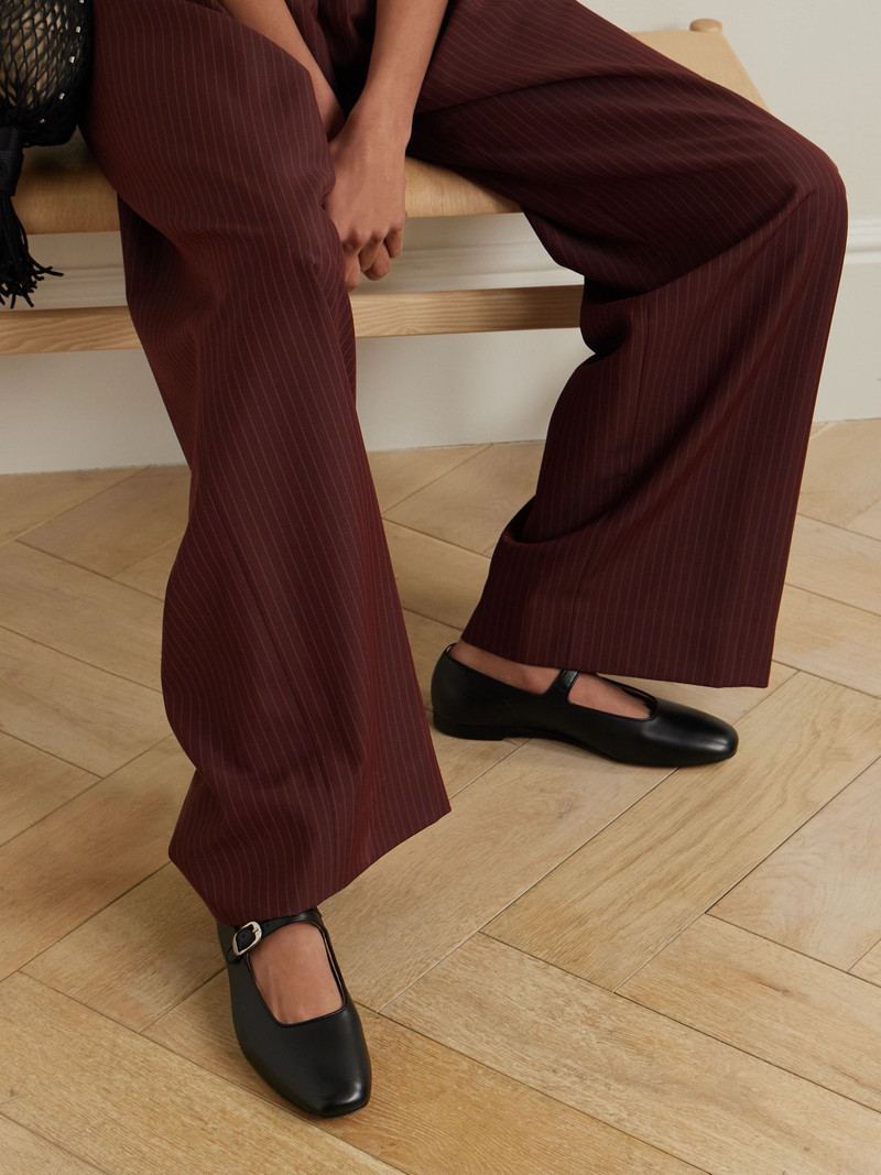 LE MONDE BÉRYL Leather Mary Jane ballet flats Black outlook