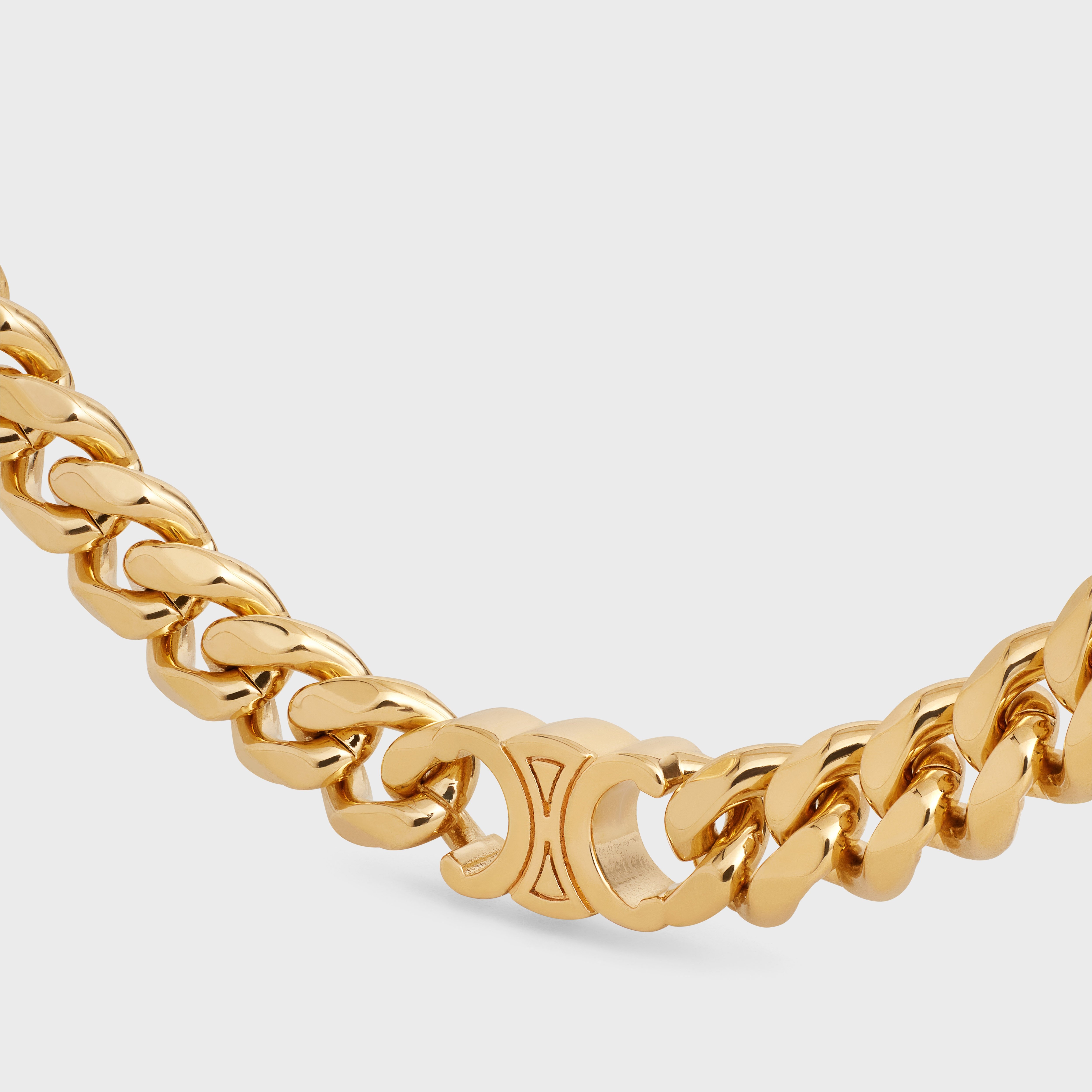 Triomphe Small Gourmette Necklace in Brass with Gold Finish - 2