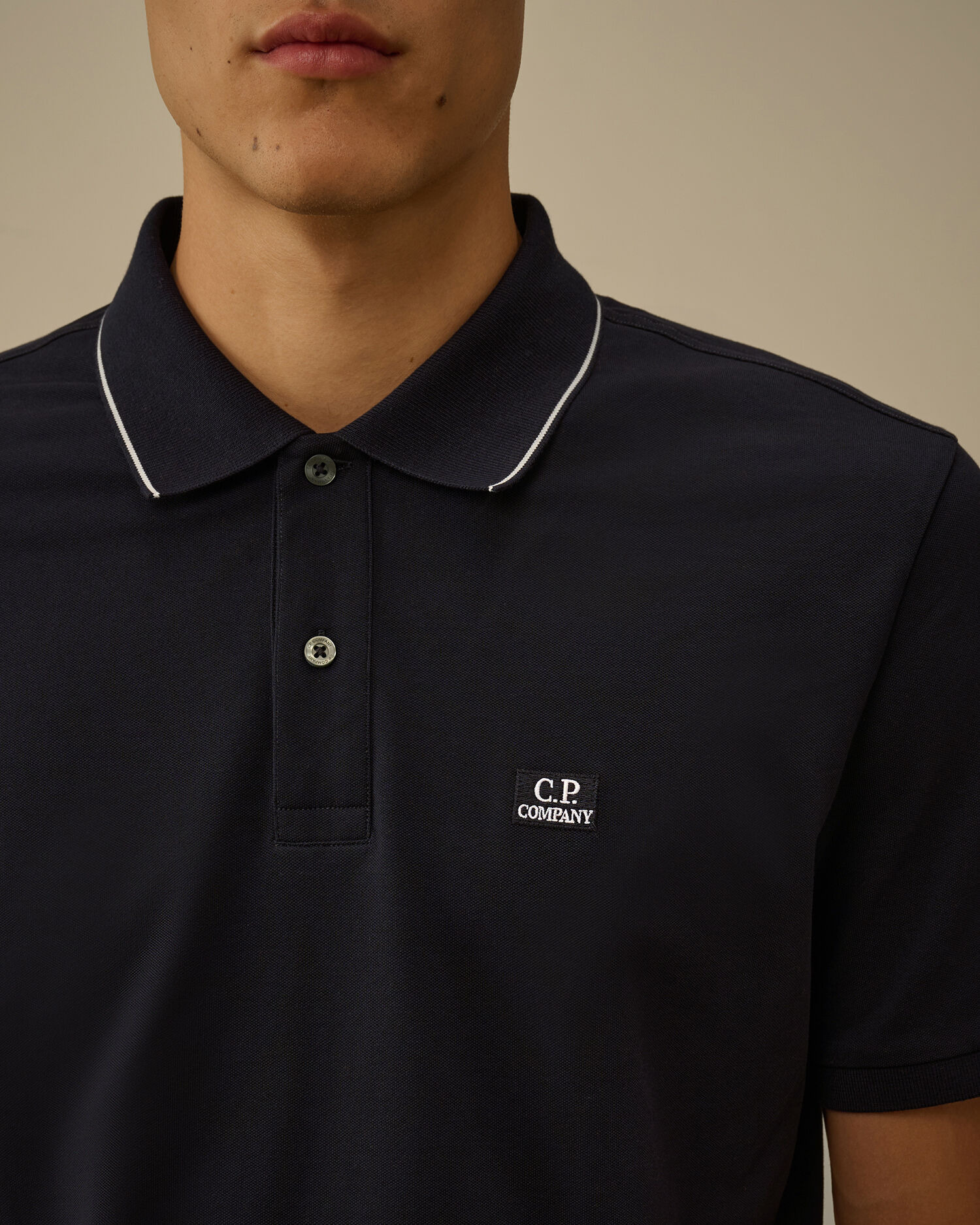 Stretch Piquet Short Sleeve Striped Collar Polo - 5