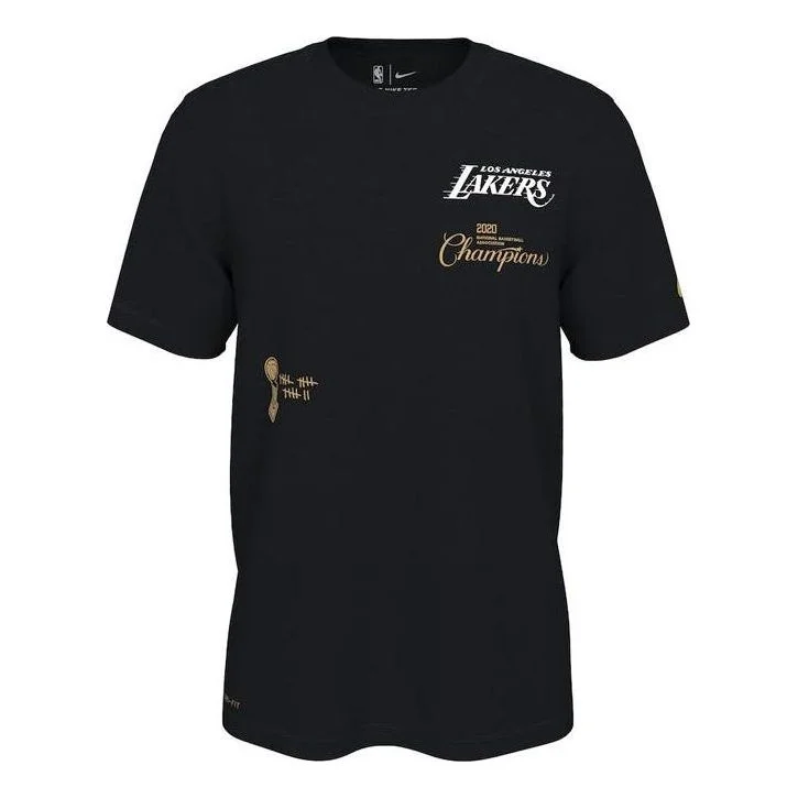 Men's Nike NBA 2020 Los Angeles Lakers Basketball Short Sleeve Black T-Shirt DN4816-010 - 1
