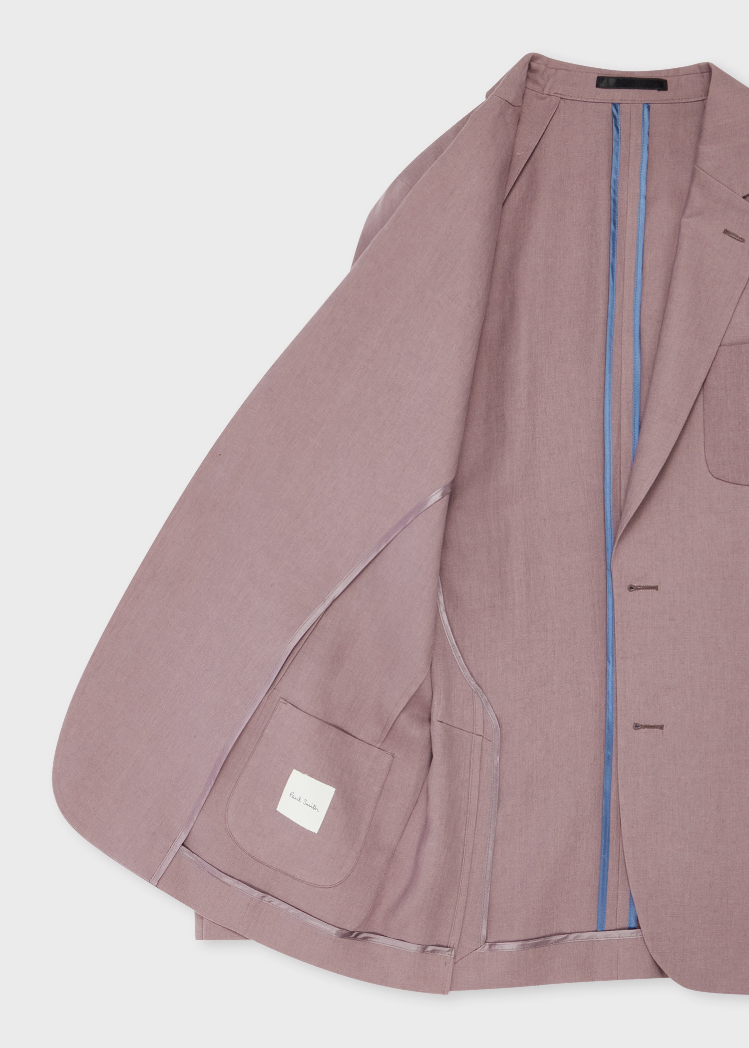 Dusty Mauve Linen Unlined Blazer - 4