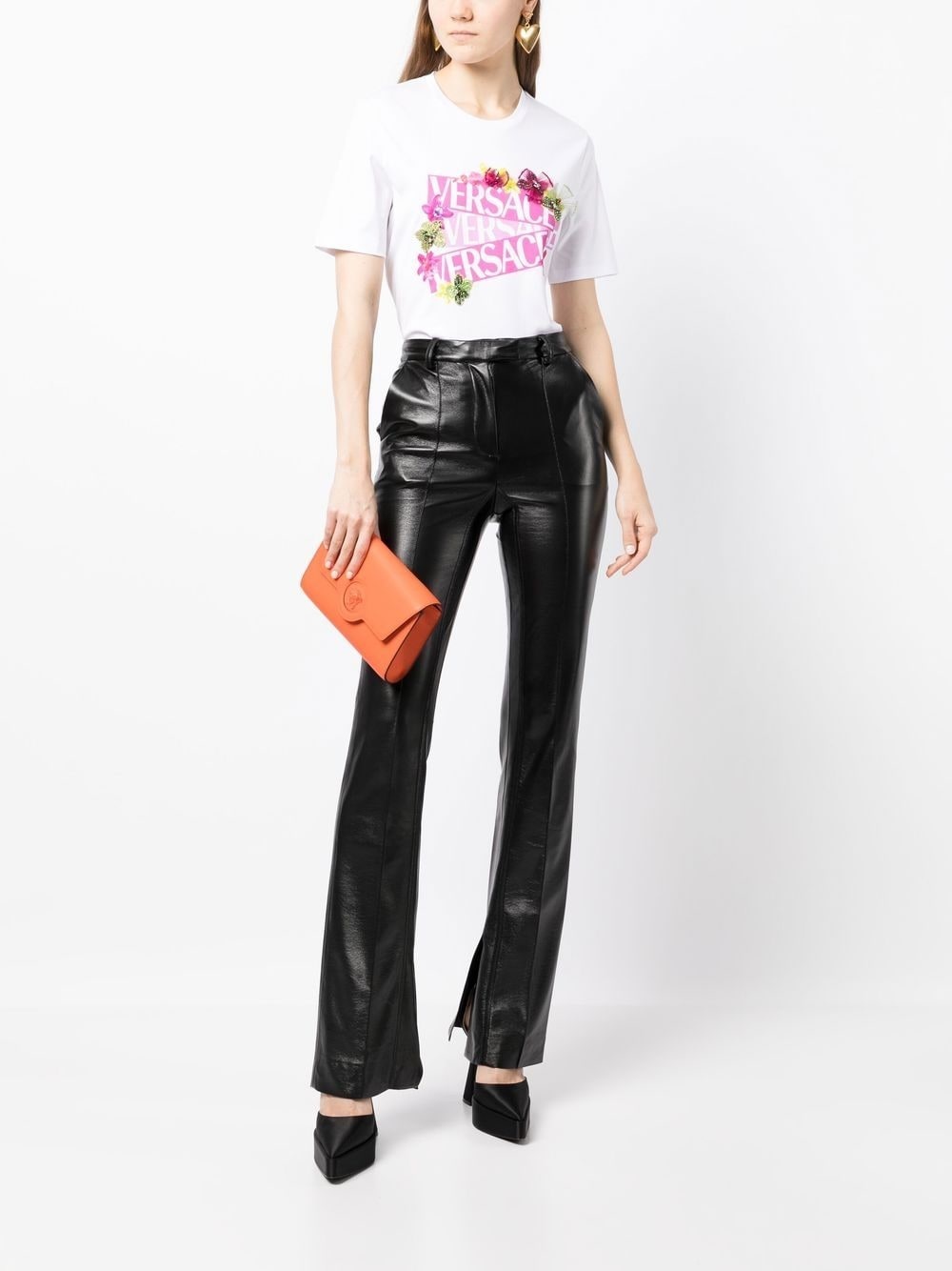 floral logo-print T-shirt - 2
