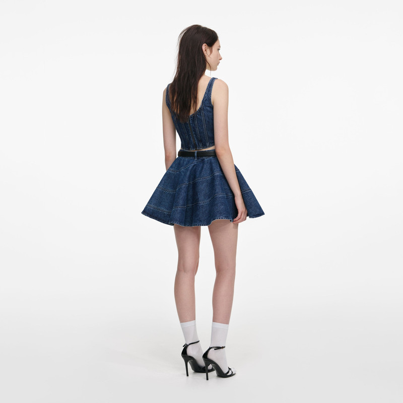 self-portrait Denim Corset Top outlook