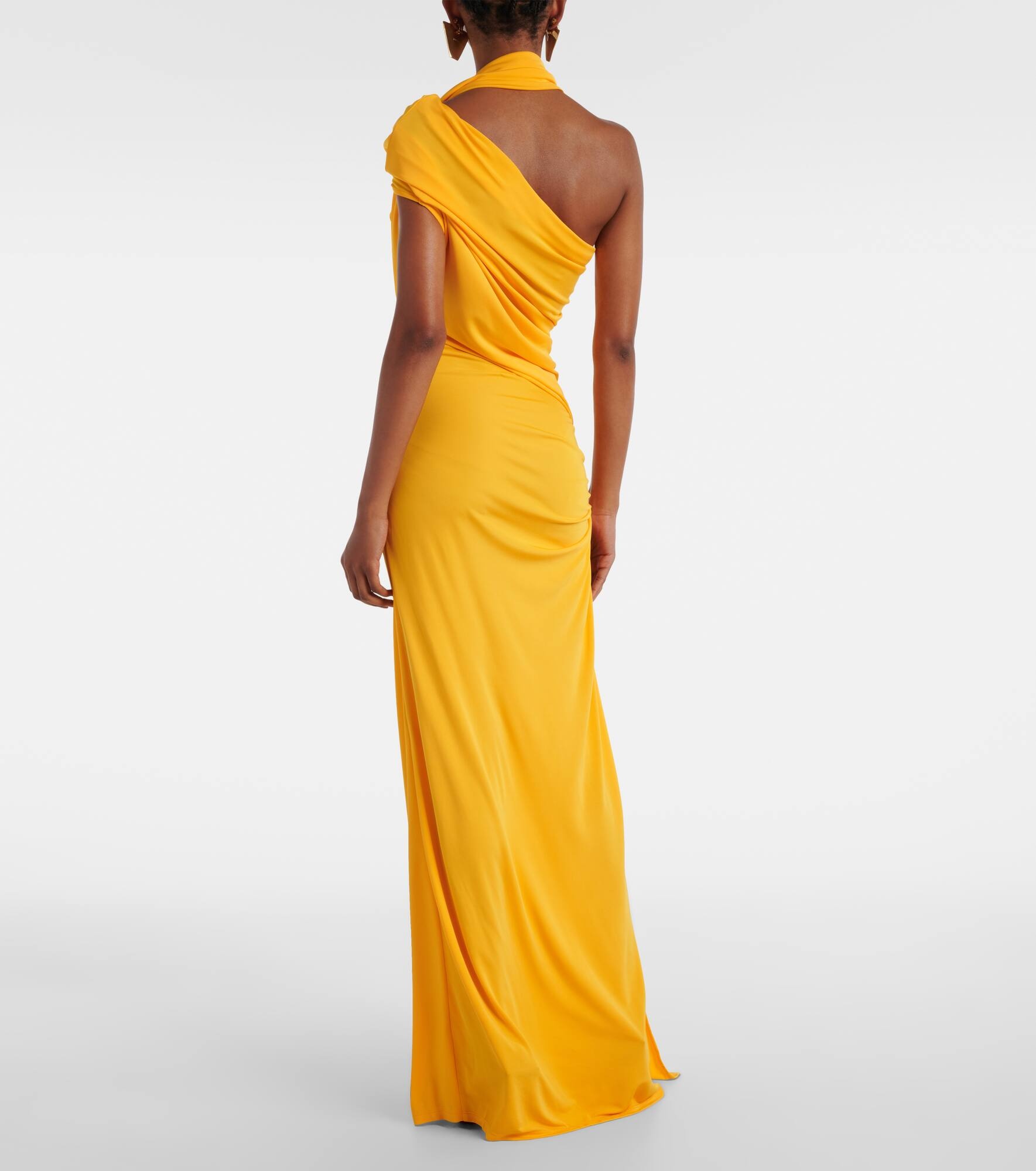 Helix Crystal asymmetric jersey gown - 3